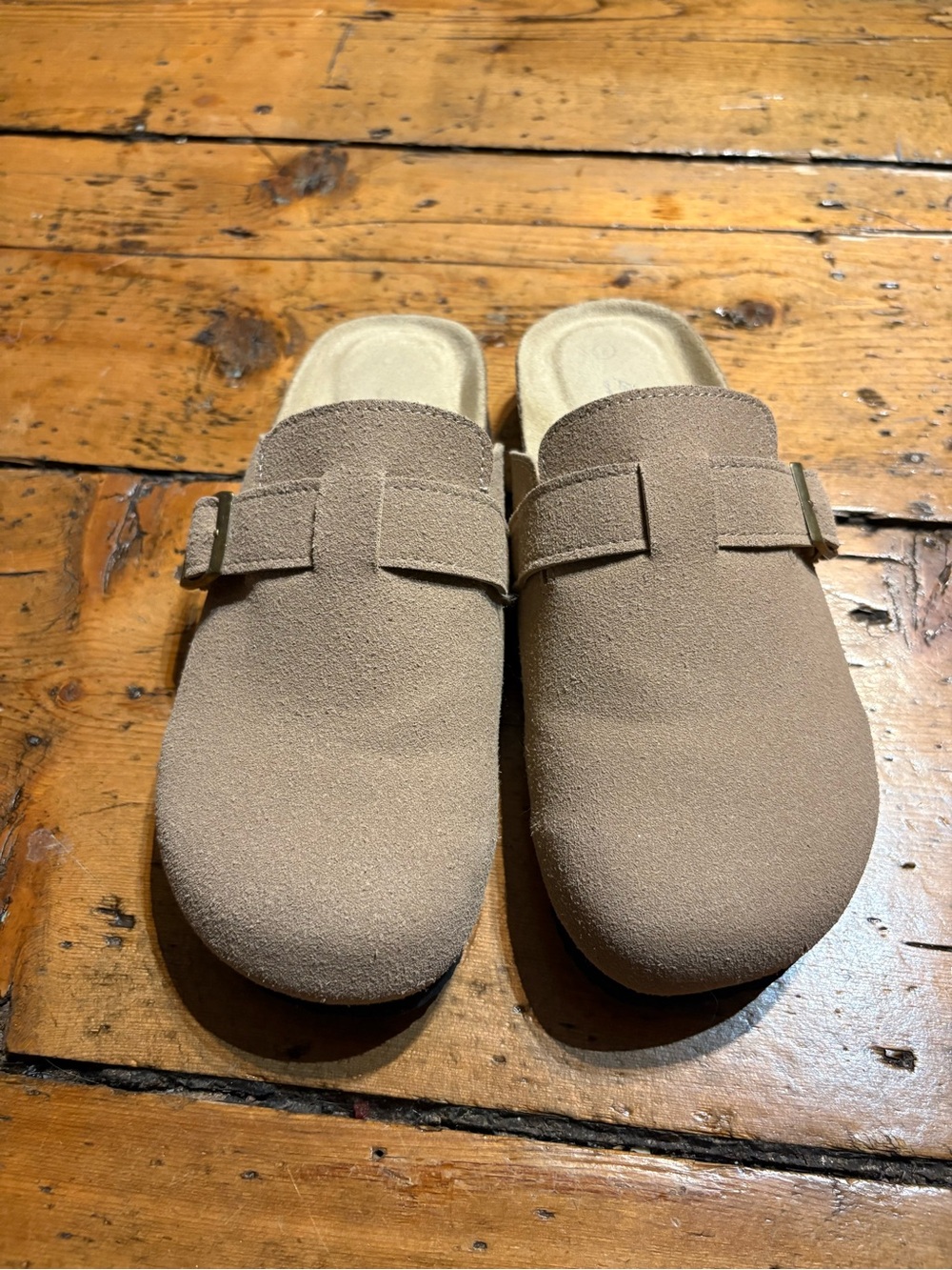 Suede Slip-On Mules in Taupe - Comfortable Women’s Clogs